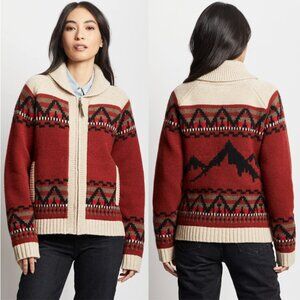 NWOT Pendleton Women's Alpine Lambswool Zip Cardigan, XS